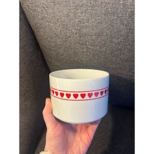 Vintage 1988 FTD Ceramic Heart Planter Bowl Especially For You 80s Red Hearts